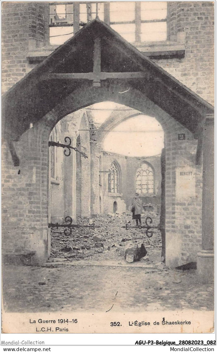 AGUP3-0185-BELGIQUE - La Guerre 1914-16 - L'église De Shaeskerke - Sonstige & Ohne Zuordnung