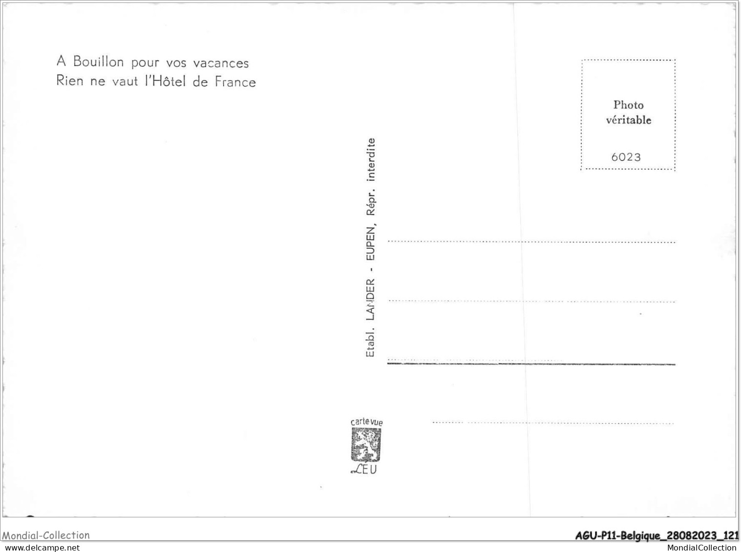 AGUP11-0963-BELGIQUE - A BOUILLON - Pour Vos Vacances - Rien Ne Vaut L'hôtel De France - Bouillon