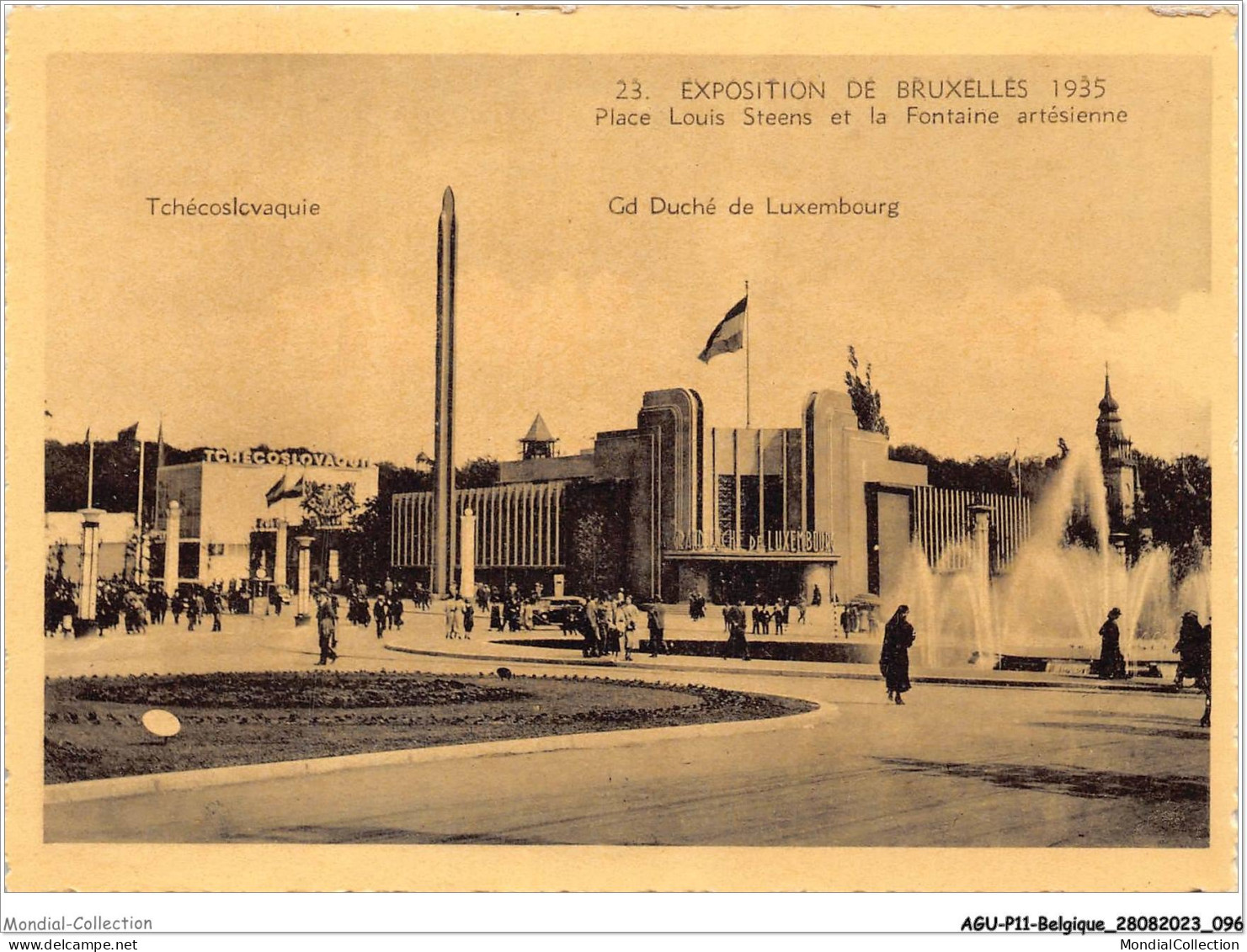 AGUP11-0951-BELGIQUE - Exposition De - BRUXELLES - 1935 - Place Louis Steens Et La Fontaine Artésienne - Expositions Universelles