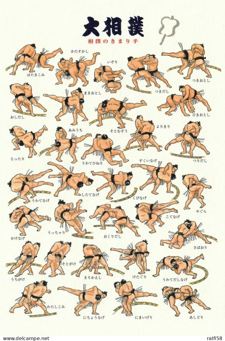 1 AK Japan * Basic Winning Techniques Of Sumo Wrestling - Grundlegende Gewinntechniken Des Sumo-Ringens Siehe Rückseite - Altri & Non Classificati