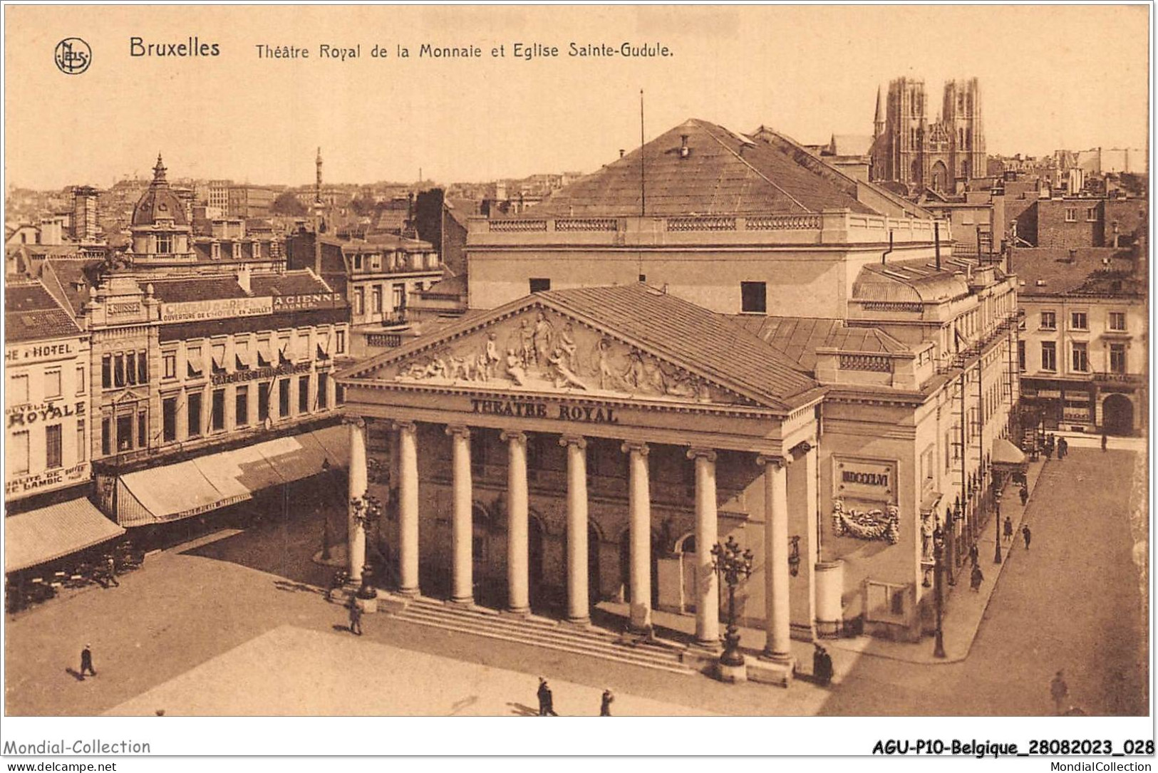 AGUP10-0823-BELGIQUE - BRUXELLES - Théâtre Royal De La Monnaie Et église Sainte-gudule - Monuments, édifices