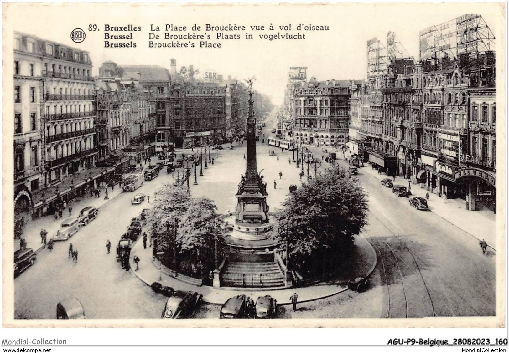 AGUP9-0798-BELGIQUE - BRUXELLES - La Place De Brouckère Vue A Vol D'oiseau - Places, Squares