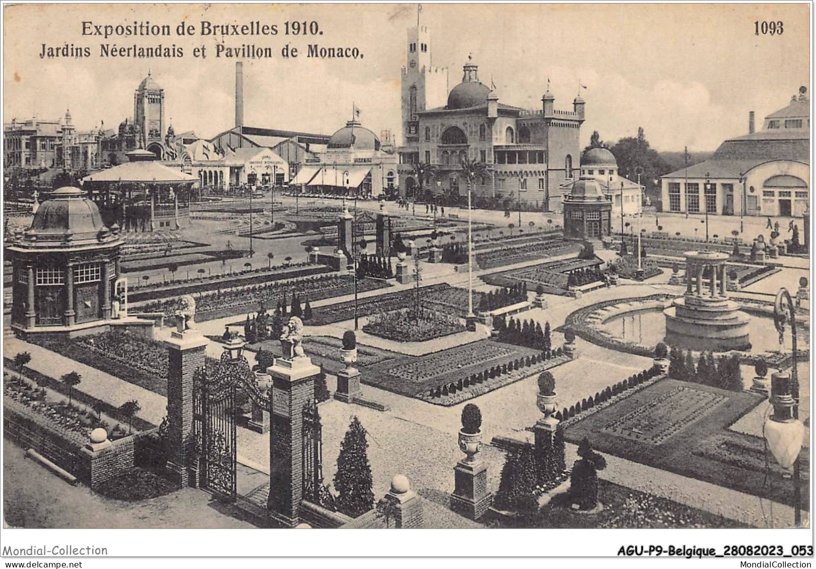 AGUP9-0744-BELGIQUE - Exposition De - BRUXELLES - 1910 - Jardins Néerlandais Et Pavillon De Monaco - Weltausstellungen