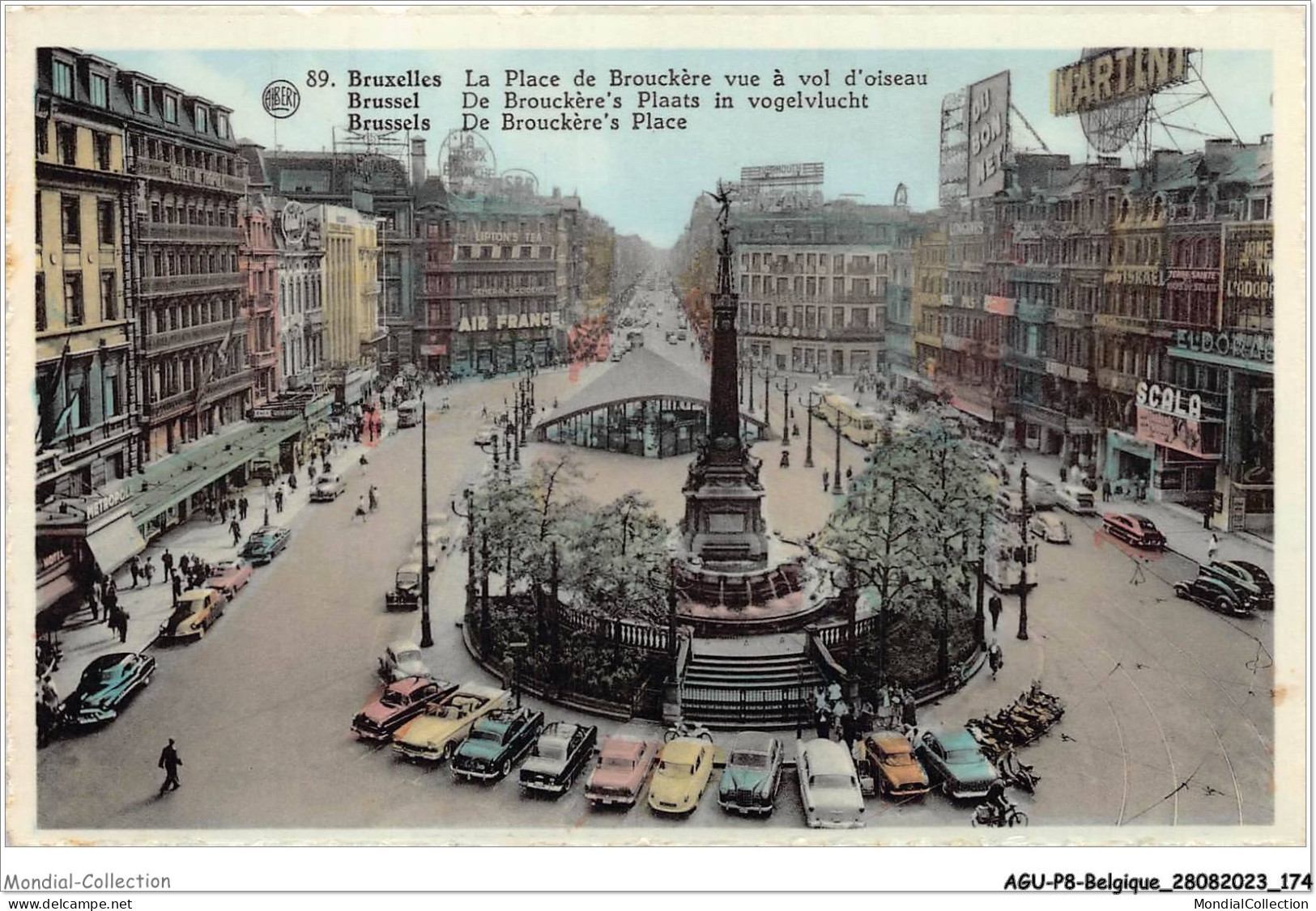 AGUP8-0714-BELGIQUE - BRUXELLES - La Place De Brouckère Vue A Vol D'oiseau - Plazas