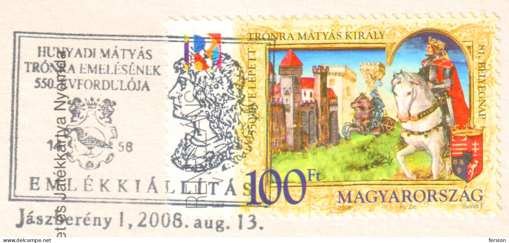 MUSEUM LIBRARY BOOK Codex  KING Matthias CORONATION Renaissance ART Year 81 Stamp Day 2008 Hungary FDC POSTCARD - Musei