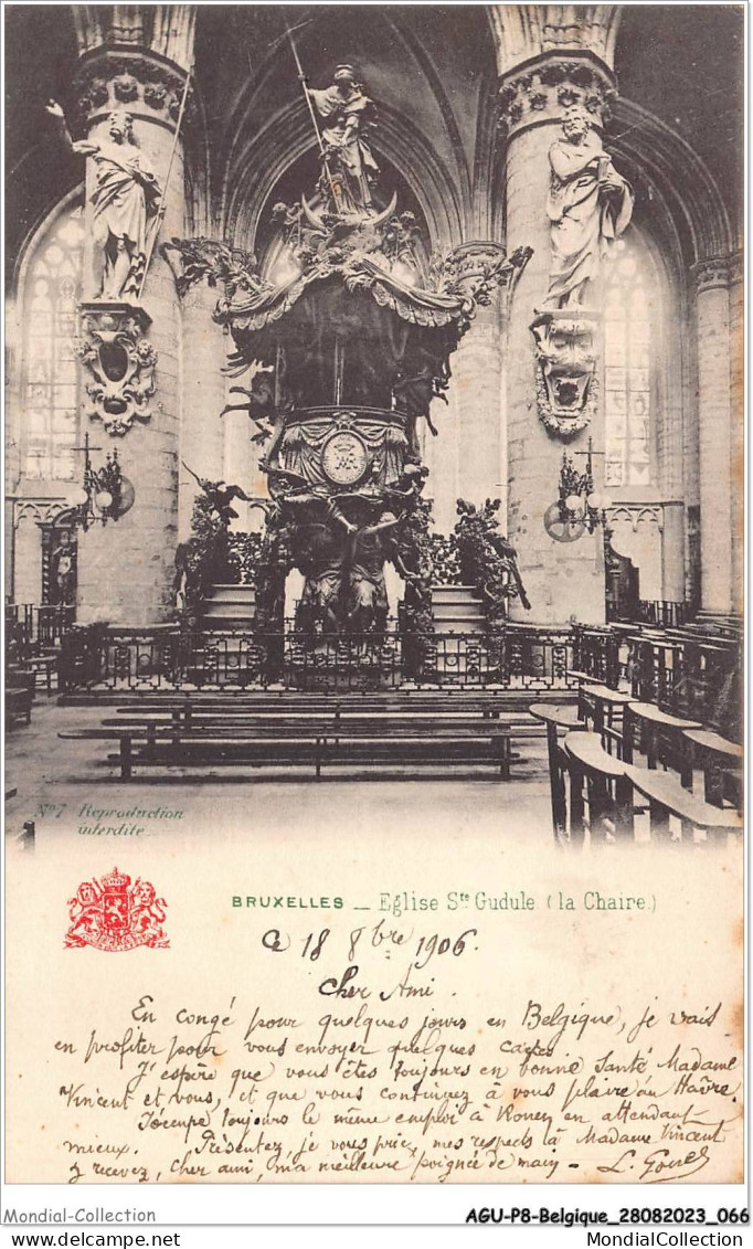 AGUP8-0660-BELGIQUE - BRUXELLES - église Ste-gudule - La Chaire - Monuments