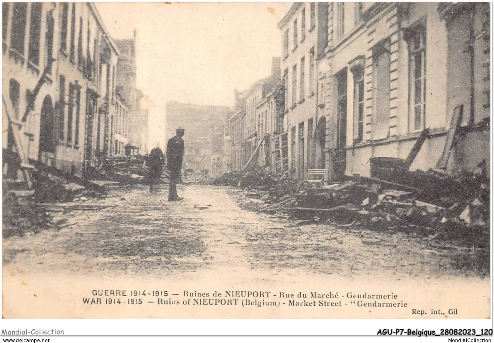 AGUP7-0589-BELGIQUE - Les Ruines De - NIEUPORT - Rue Du Marché - Gendarmerie - Nieuwpoort