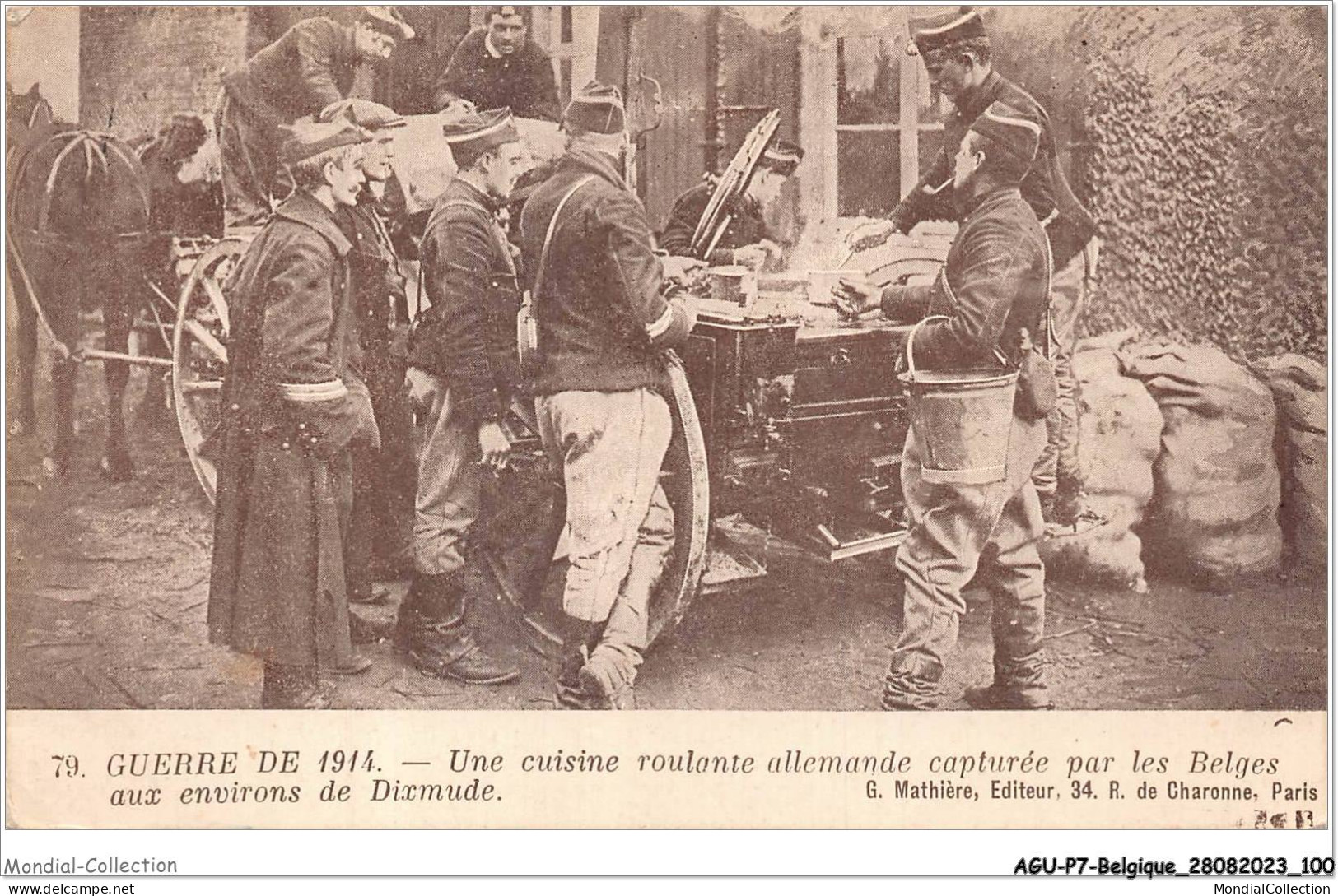 AGUP7-0579-BELGIQUE - Guerre De 1914 - Une Cuisine Roulante Allemande Capturée Par Les Belges Aux Environs De - DIXMUDE - Diksmuide