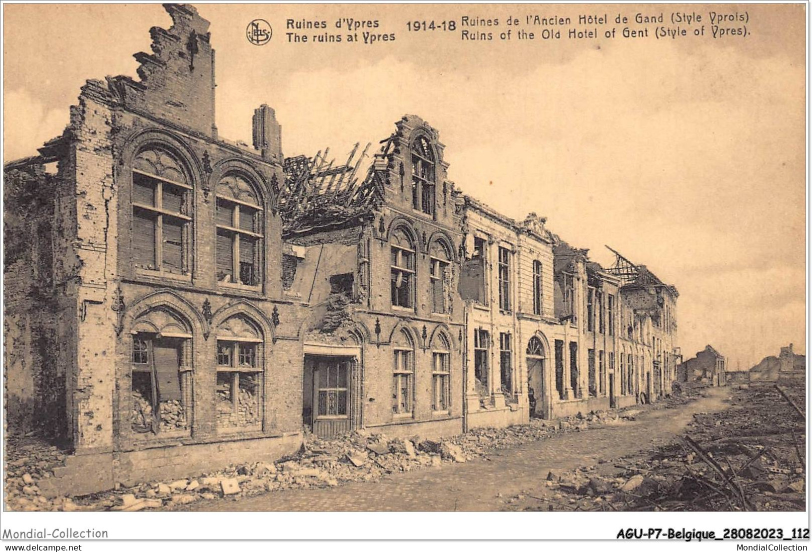AGUP7-0585-BELGIQUE - Ruine D'YPRES - Ruines De L'ancien Hôtel De Gand - Style Yprois - Sonstige & Ohne Zuordnung