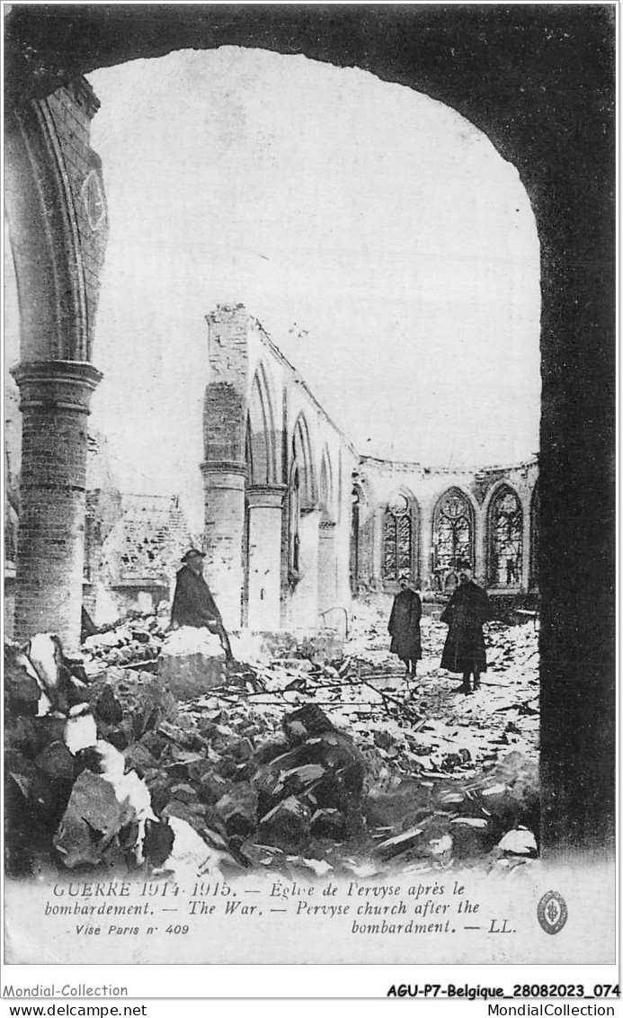 AGUP7-0566-BELGIQUE - Guerre 1914-1915 - église De - PERVYSE - Après Le Bombardement - Diksmuide