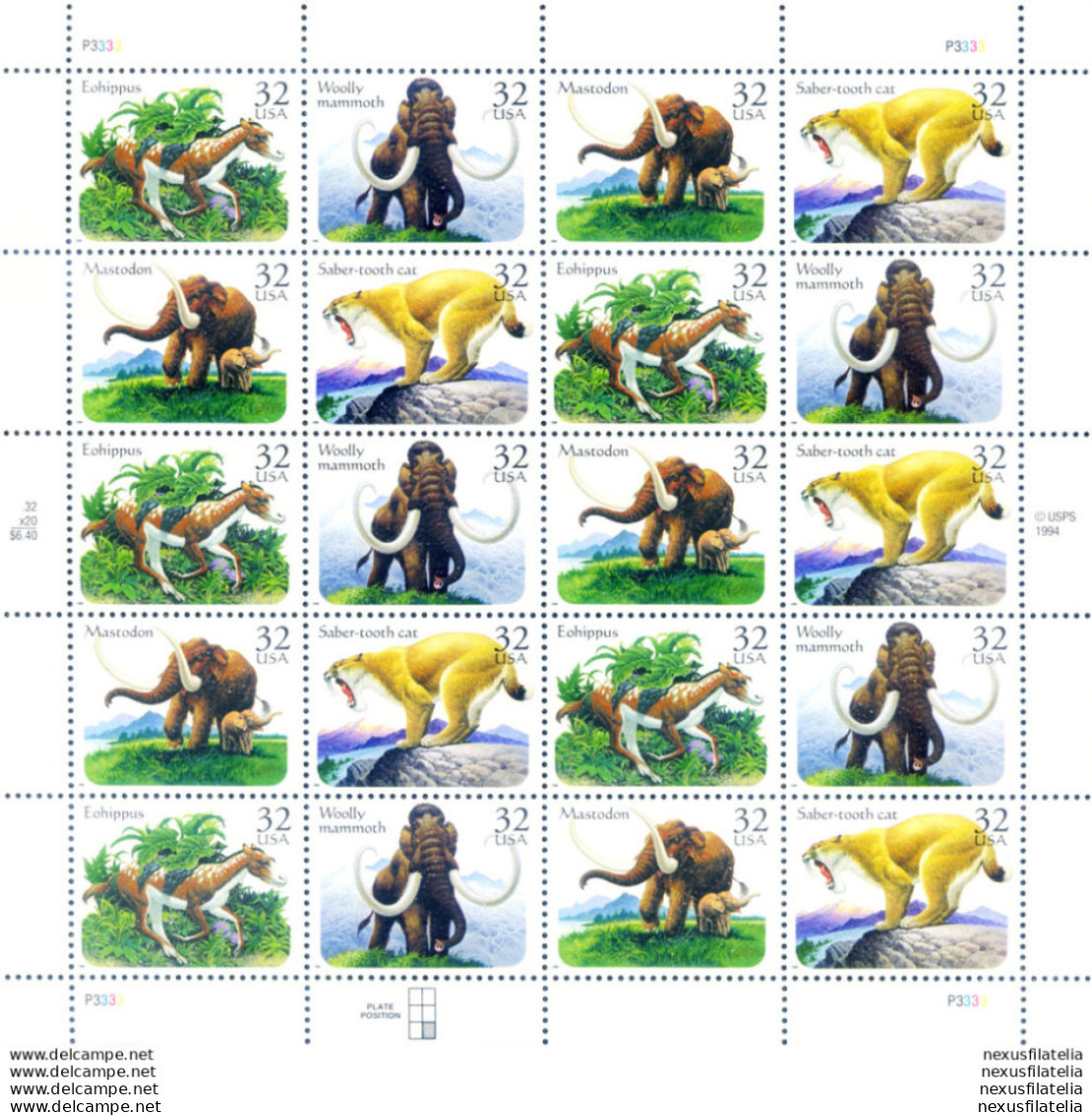 Fauna. Animali Preistorici 1996. - Blocks & Sheetlets