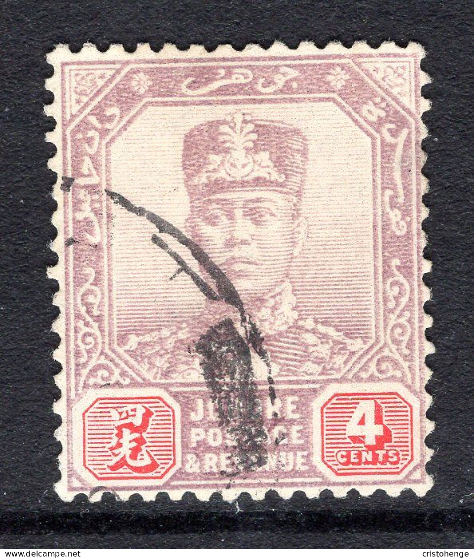 Malaysian States - Johore - 1922-41 Sultan Ibrahim - Wmk. Script CA - 4c Purple & Carmine Used (SG 108) - Johore