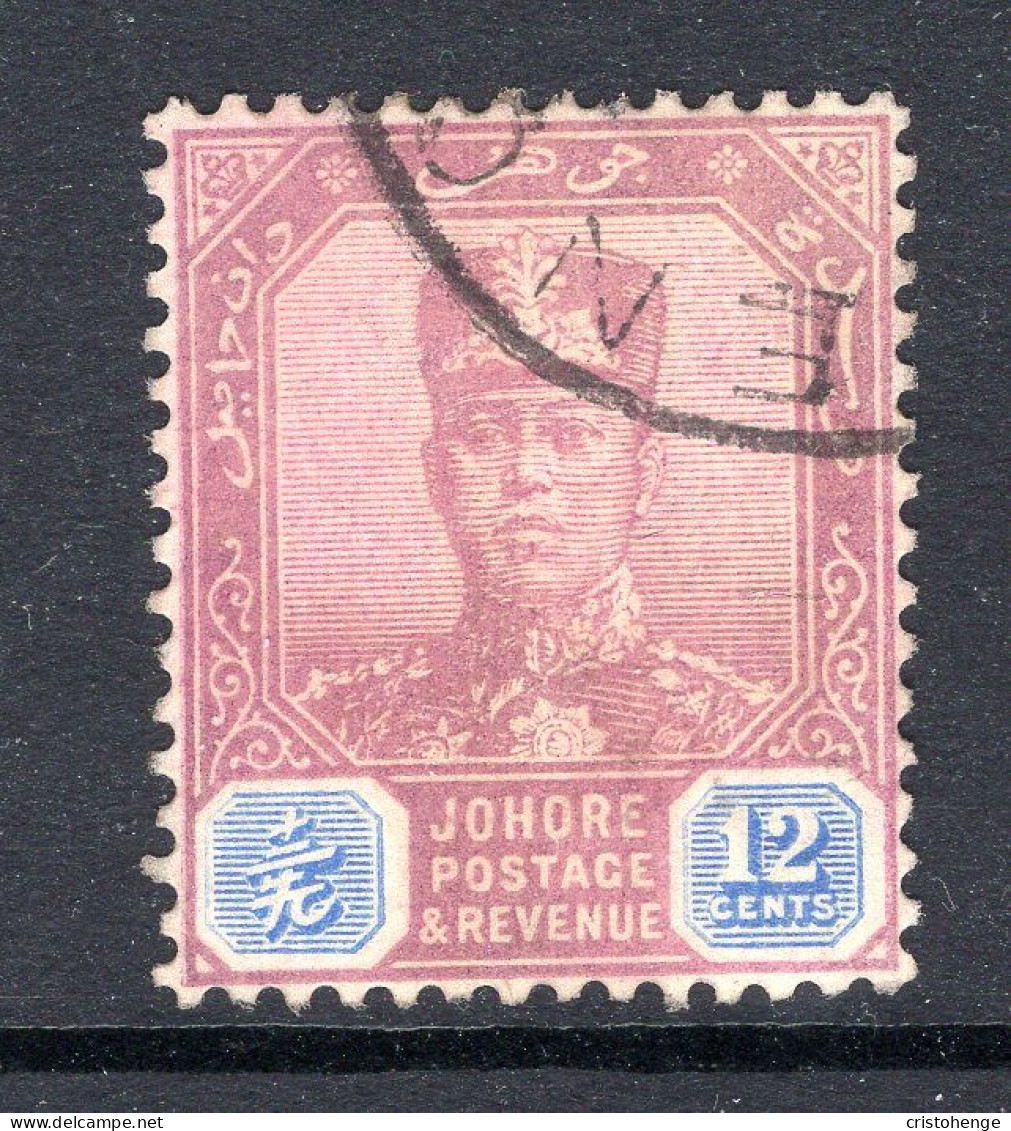 Malaysian States - Johore - 1922-41 Sultan Ibrahim - Wmk. Script CA - 12c Purple & Blue Used (SG 113) - Johore