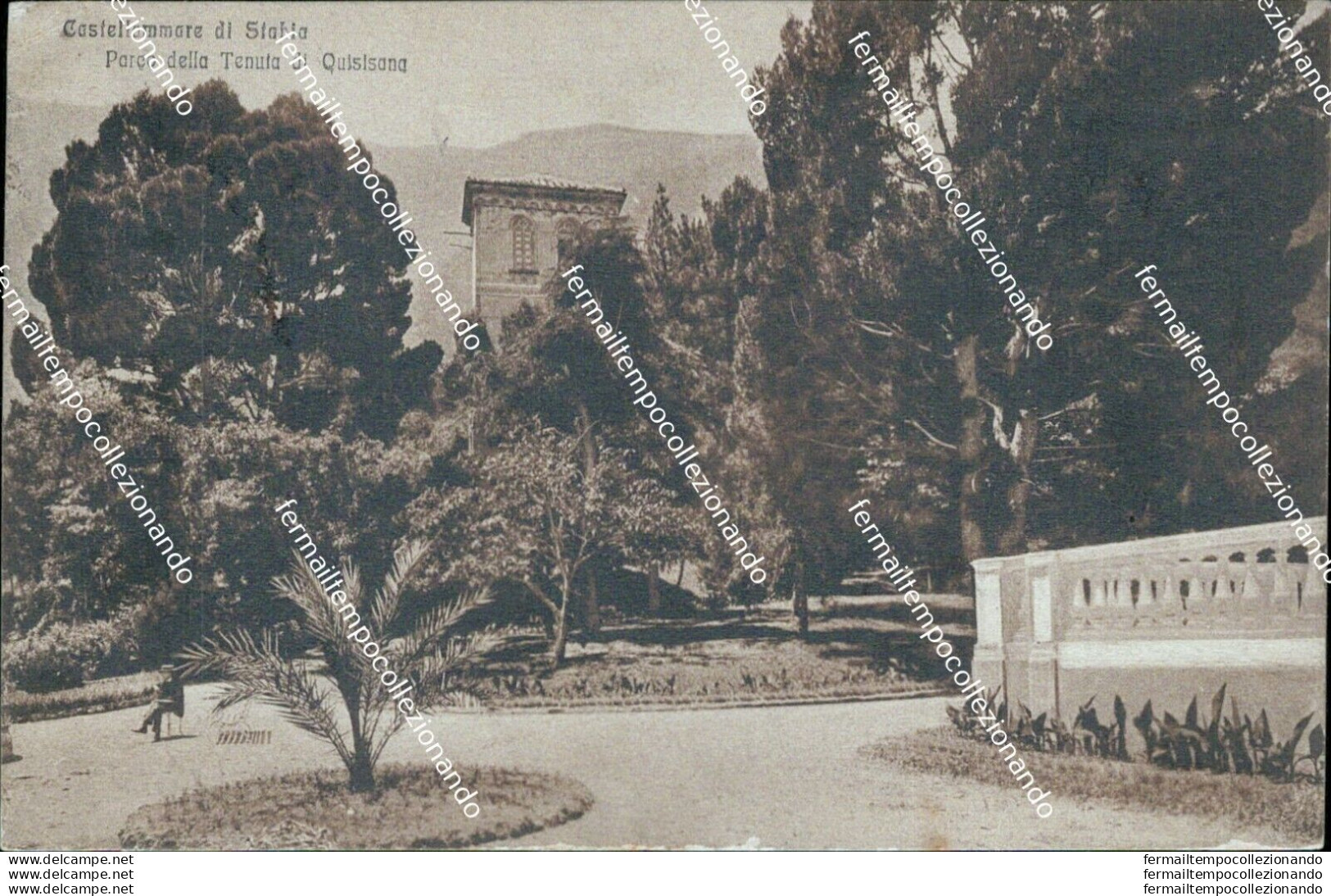 Bf356 Cartolina Castellammare Di Stabia Parco Della Tenuta Quisisana Napoli - Napoli