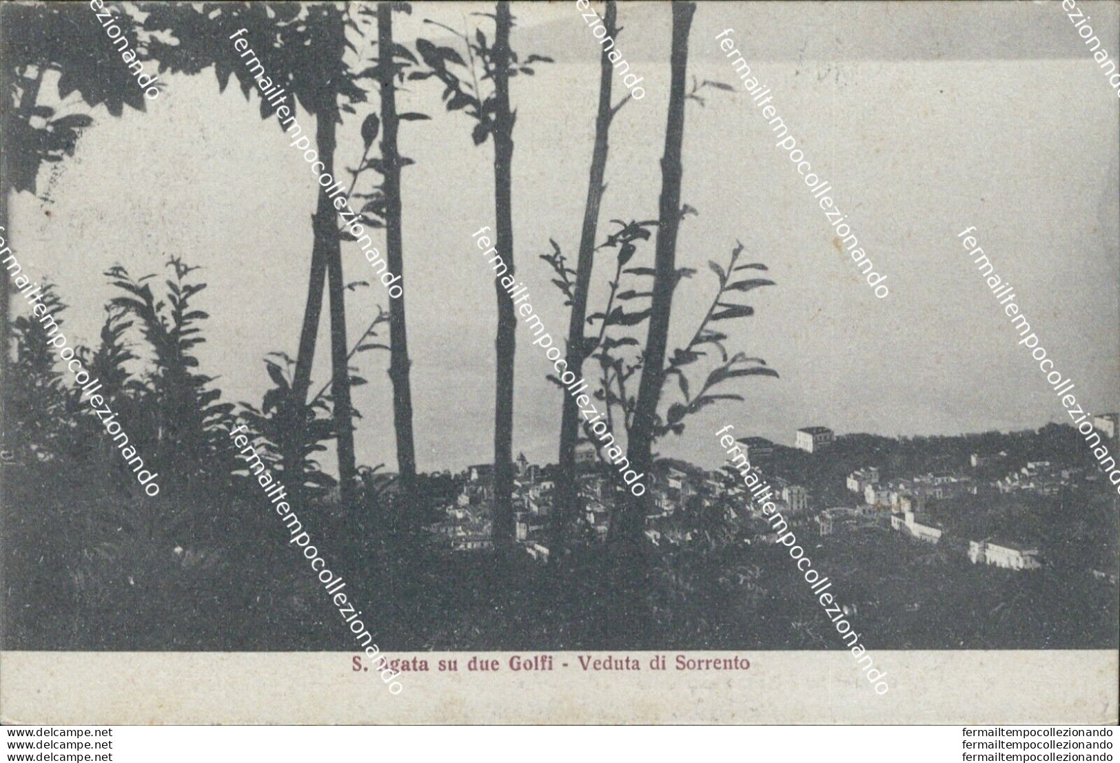 Bf382 Cartolina S.agata Su Deu Golfi Veduta Di Sorrento Provincia Di Napoli 1927 - Napoli (Napels)