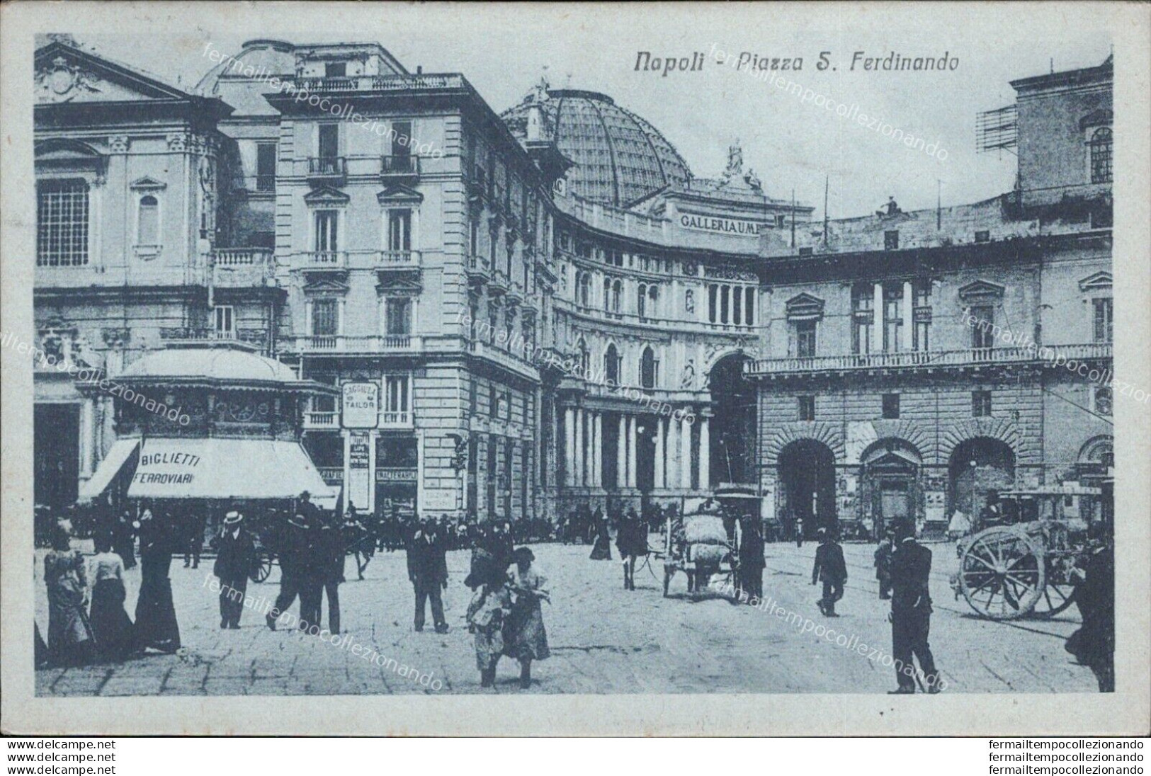 Ar207 Cartolina Napoli Citta' Piazza S.ferdinando 1923 - Napoli (Neapel)