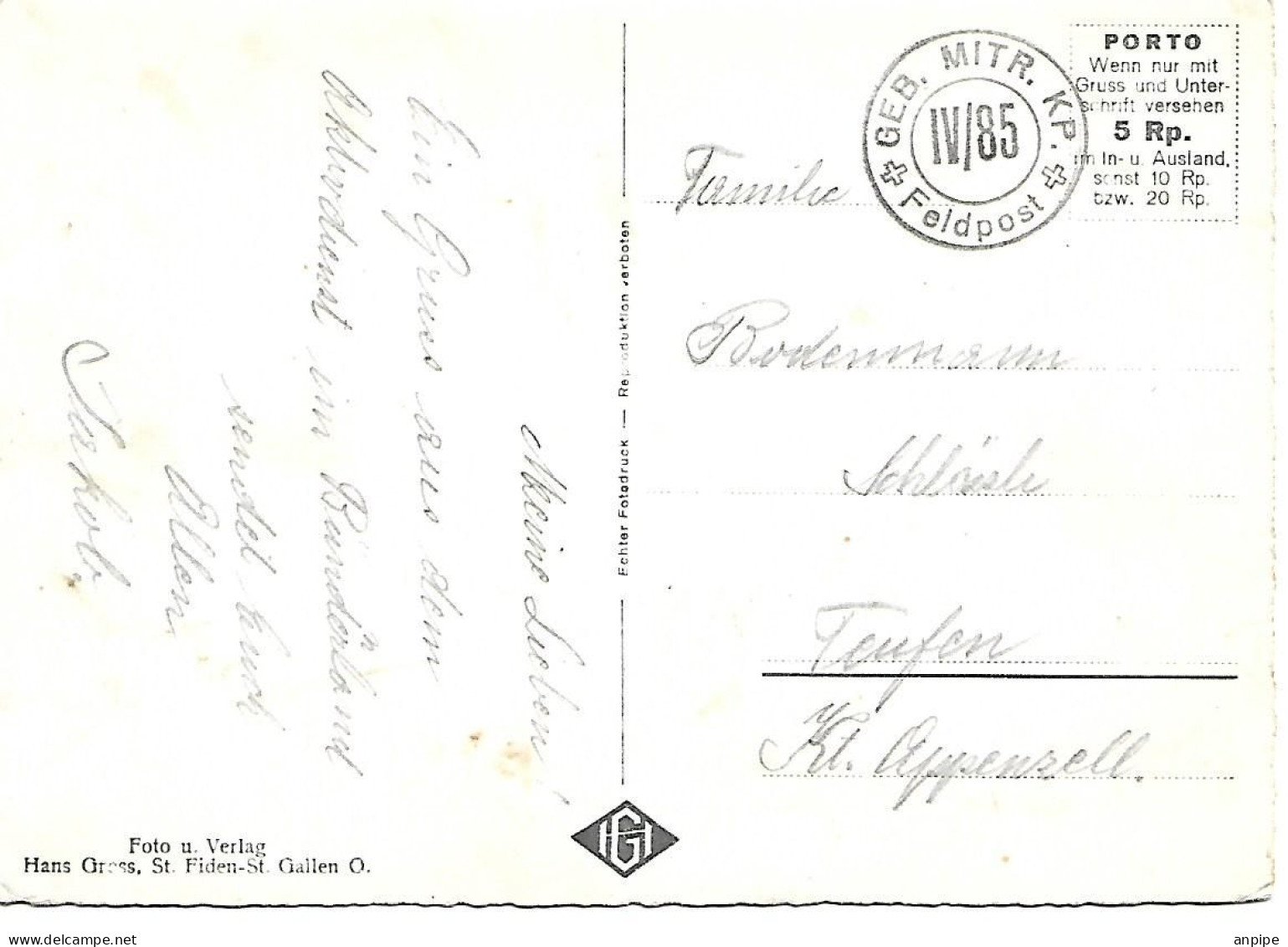 SUIZA. CORREO MILTAR - Documents