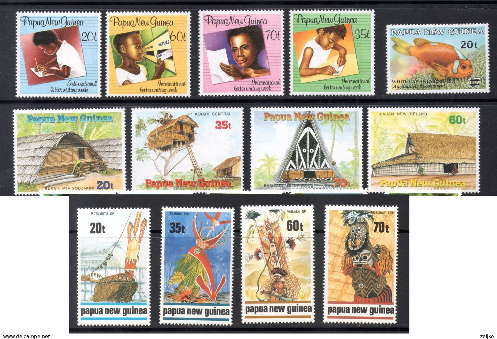 Papua New Guinea, 1989, MNH, Michel 588 - 591, 592, 593 - 596, 602 - 605 - Papua-Neuguinea