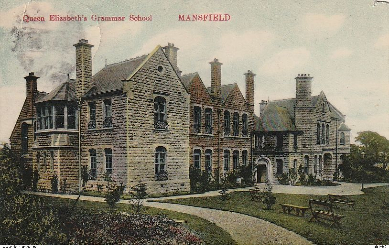 AK Mansfield - Queen Elizabeth's Grammar School - Feldpost 1. Rhein. Train-Abtlg. Nr 8 Kassenverwaltung - 1915 (69340) - Otros & Sin Clasificación