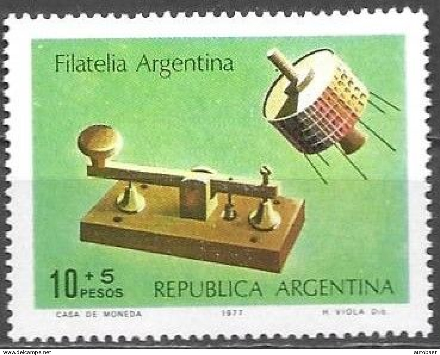 Argentina 1977 Filatelia Philately Intelsat Satellite Mi. 1302 MNH Postfrisch Neuf ** - Neufs