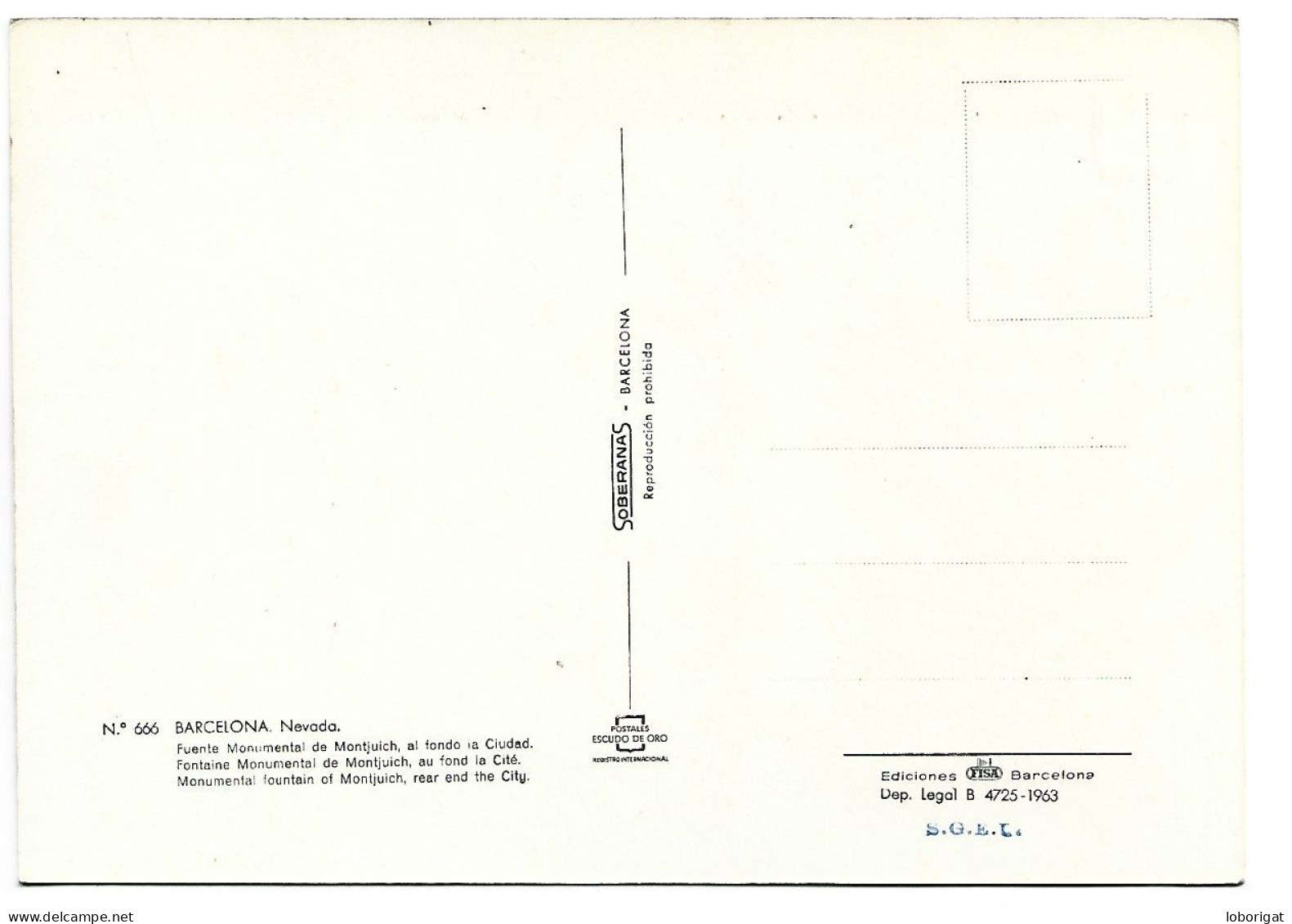 FUENTE MONUMENTALDE MONTJUICH, AL FONDO LA CIUDAD.- LA GRAN NEVADA.-  BARCELONA.- ( CATALUNYA ) - Barcelona