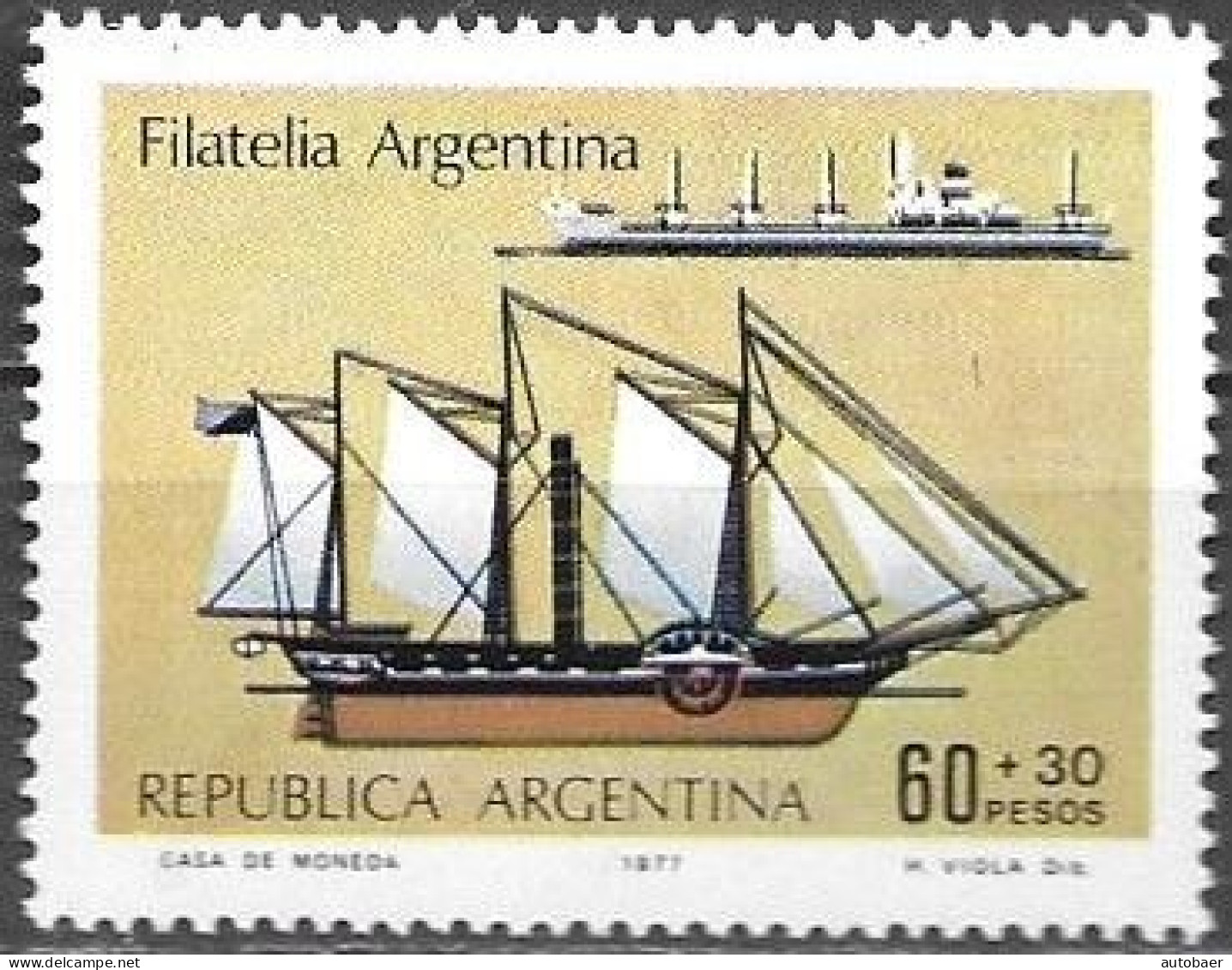 Argentina 1977 Filatelia Philately Ships Mi. 1304 MNH Postfrisch Neuf ** - Ungebraucht