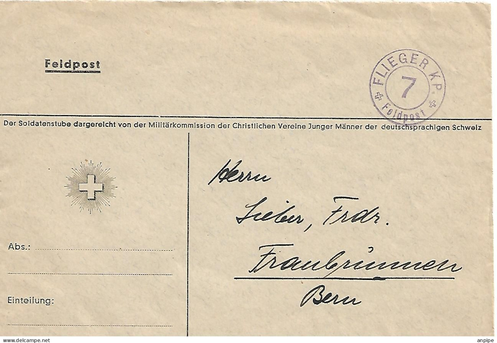 SUIZA. CORREO MILTAR - Cartas & Documentos