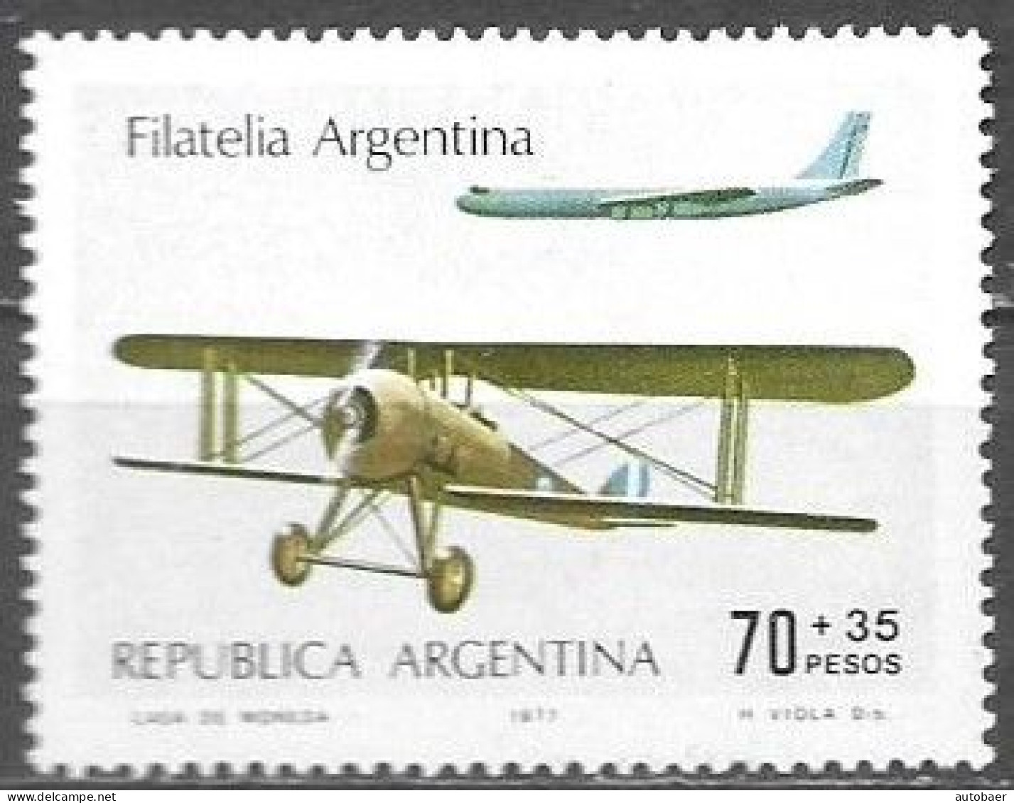 Argentina 1977 Filatelia Philately Airplanes Mi. 1305 MNH Postfrisch Neuf ** - Unused Stamps