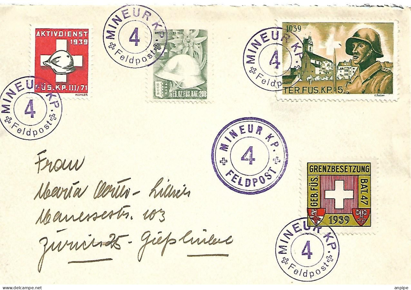 SUIZA. CORREO MILTAR - Documenten