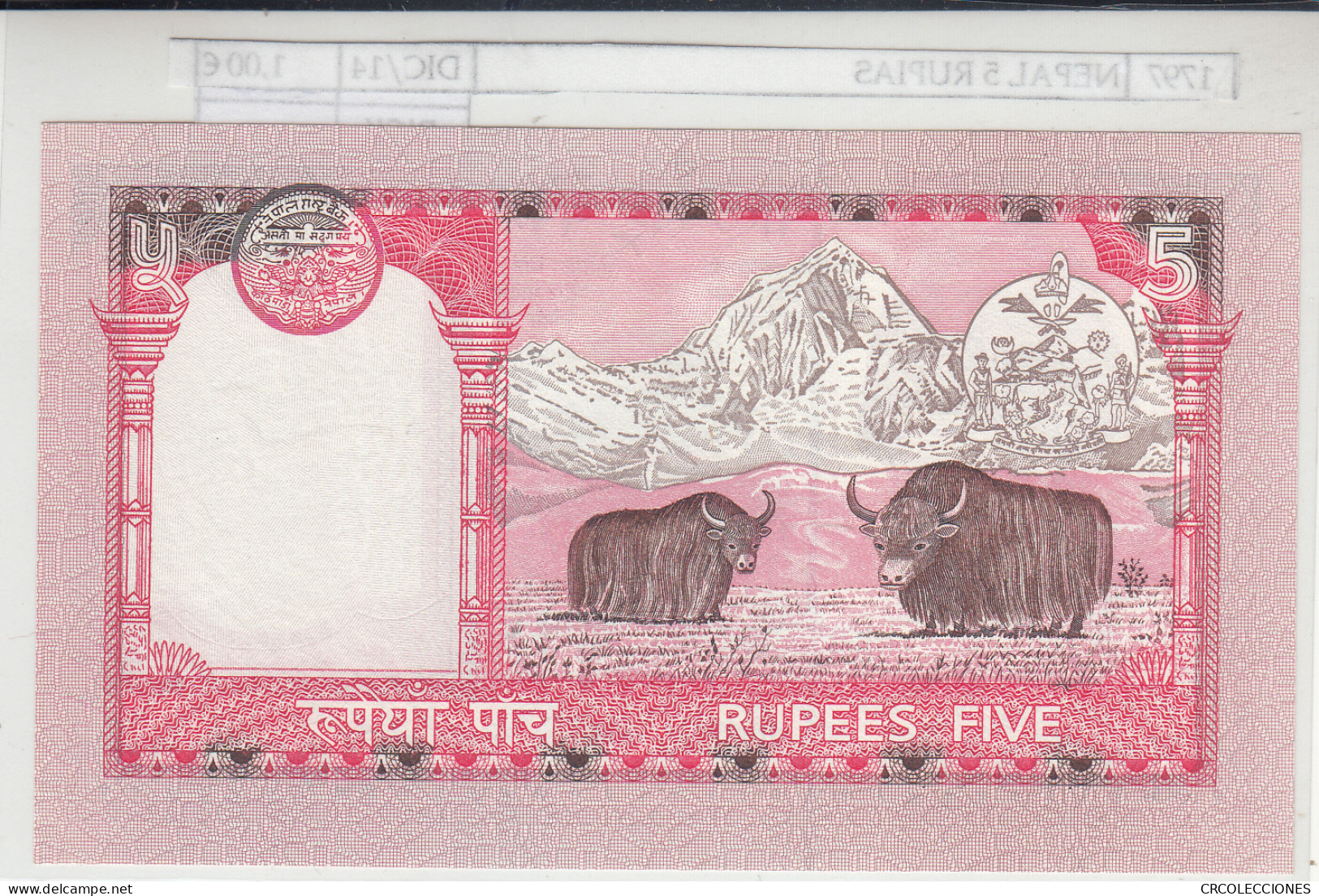 BILLETE NEPAL 5 RUPIAS 2002 P-46  - Andere - Azië