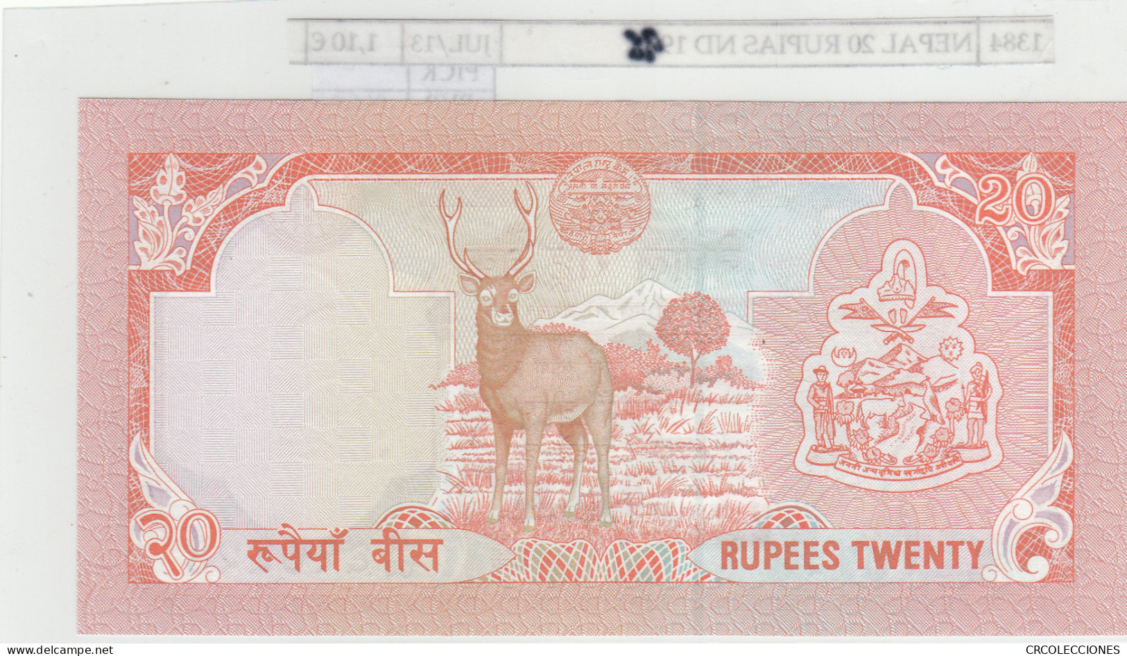 BILLETE NEPAL 20 RUPIAS 1995 P-38b.1  - Andere - Azië