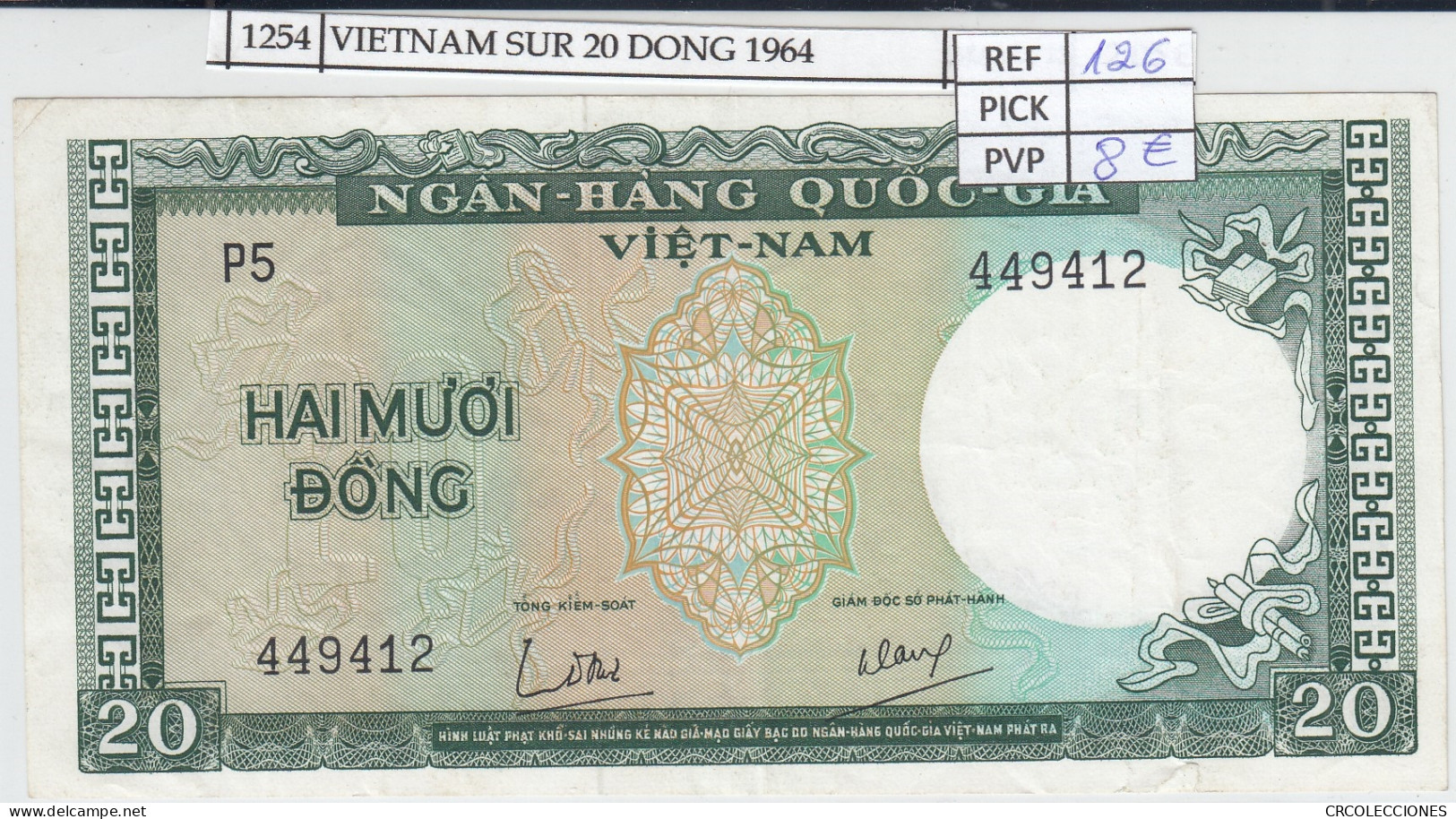 BILLETE VIETNAM SUR 20 DONG 1964 P-16a  - Other - Asia