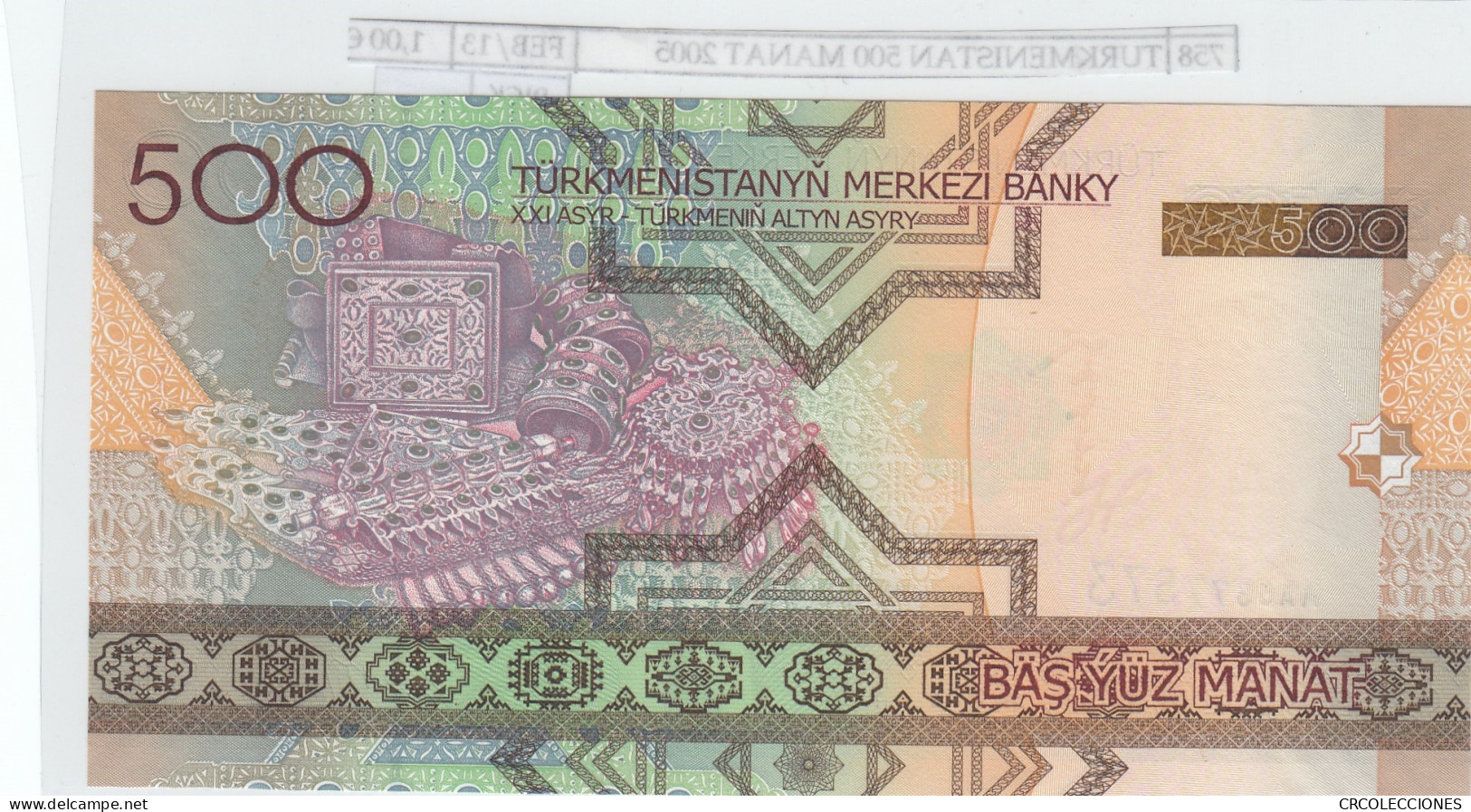 BILLETE TURKMENISTAN 500 MANAT 2005 P-19 - Andere - Azië