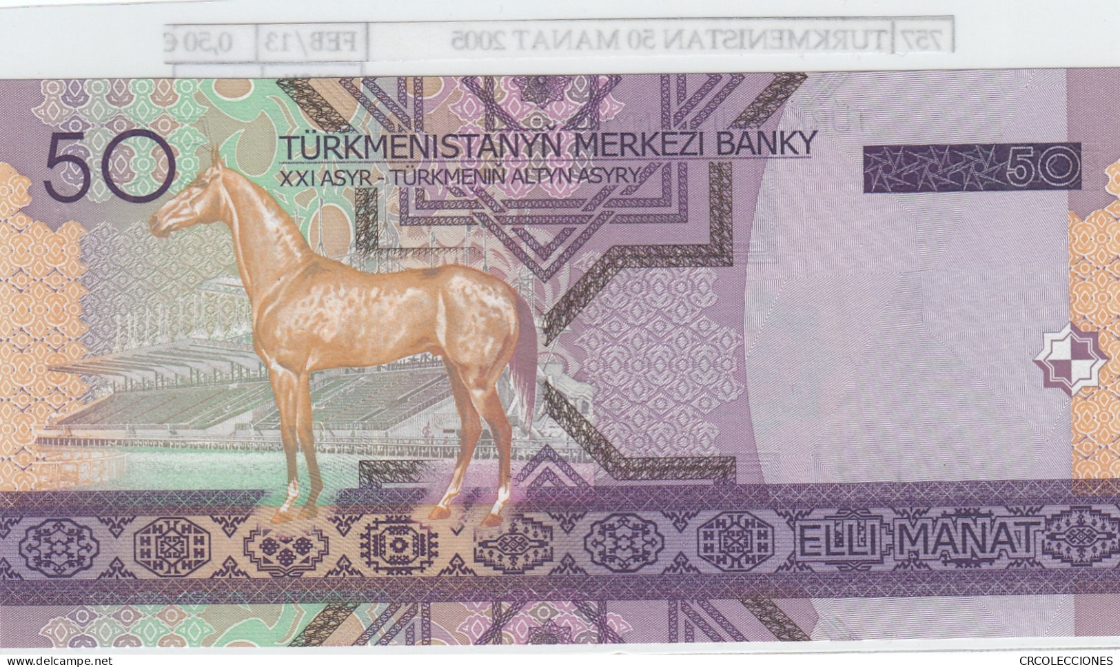 BILLETE TURKMENISTAN 50 MANAT 2005 P-17 - Sonstige – Asien