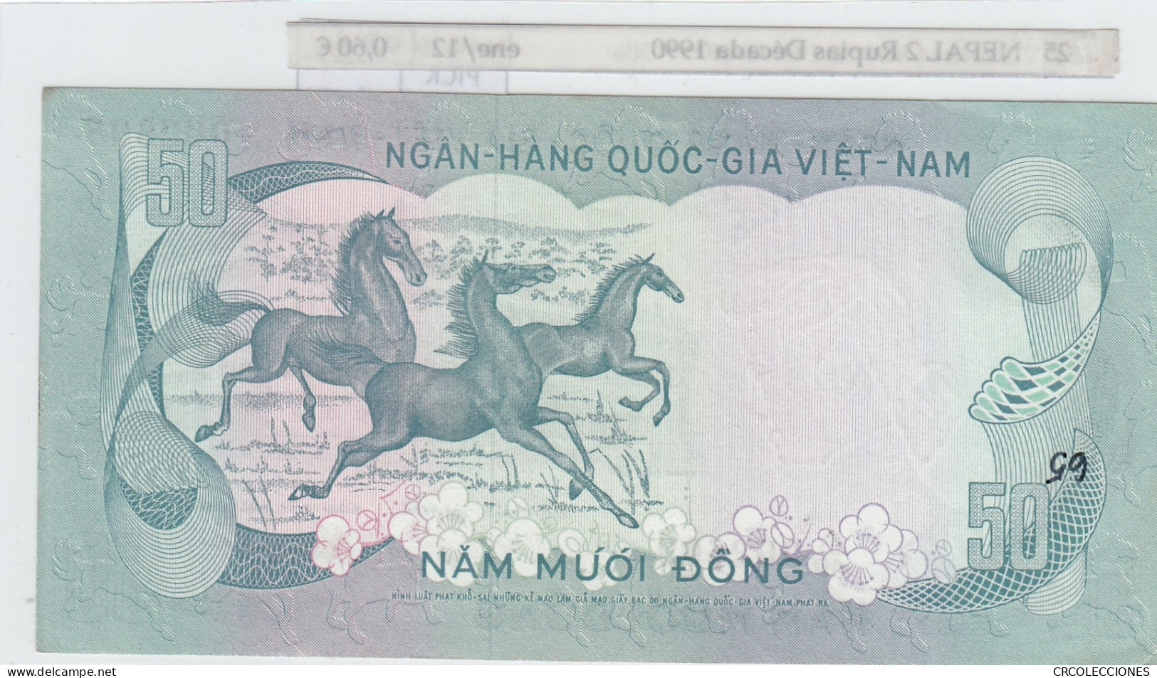 BILLETE VIETNAM SUR 50 DONG 1972 P-30a - Andere - Azië