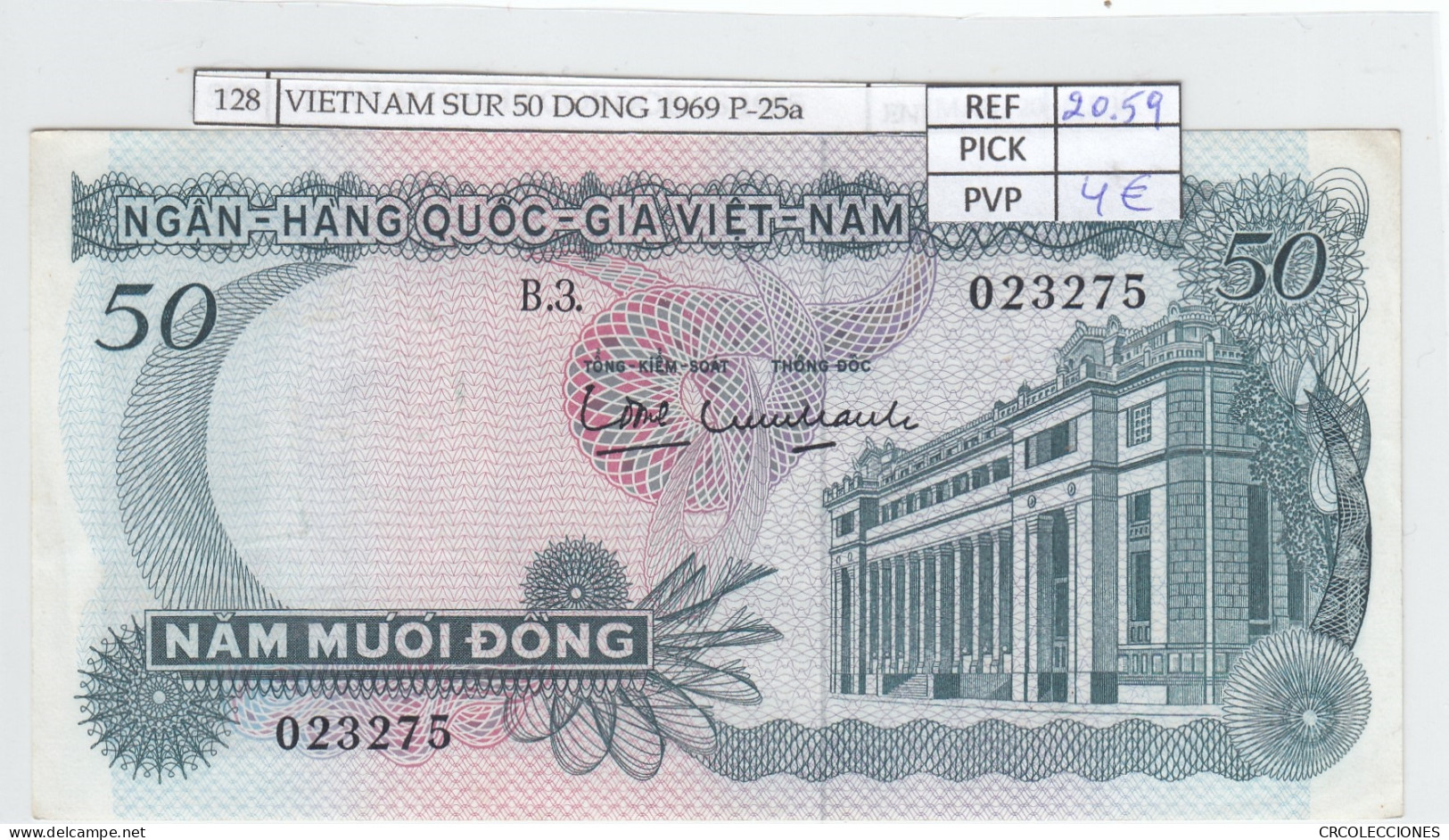 BILLETE VIETNAM SUR 50 DONG 1969 P-25a - Other - Asia