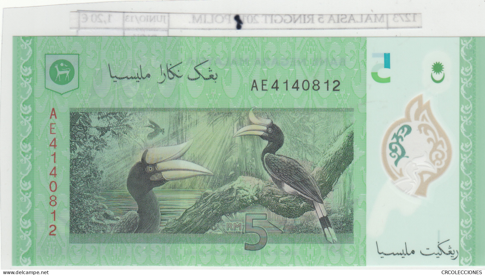 BILLETE MALASIA 5 RINGGIT 2011 POLIMERO P-52a  - Otros – Asia