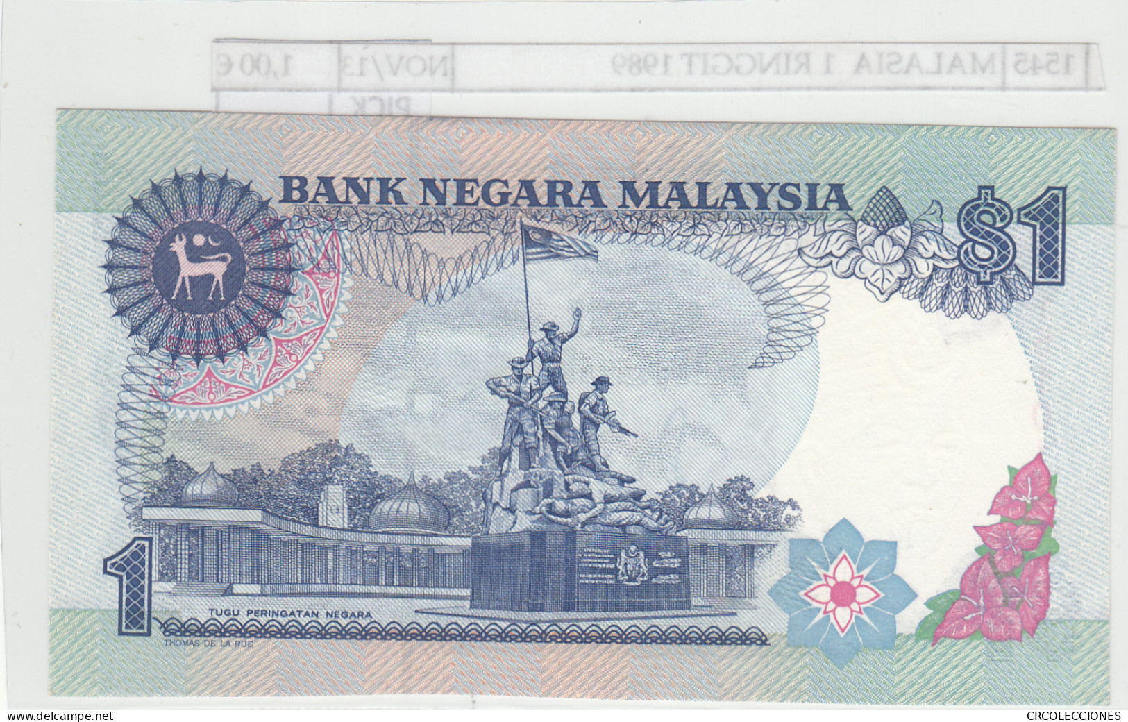 BILLETE MALASIA  1 RINGGIT 1989 P-27b  - Andere - Azië