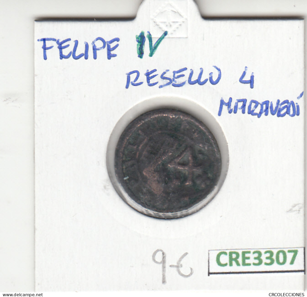 CRE3307 MONEDA ESPAÑA FELIPE IV RESELLO 4 MARAVEDI BC - Andere & Zonder Classificatie