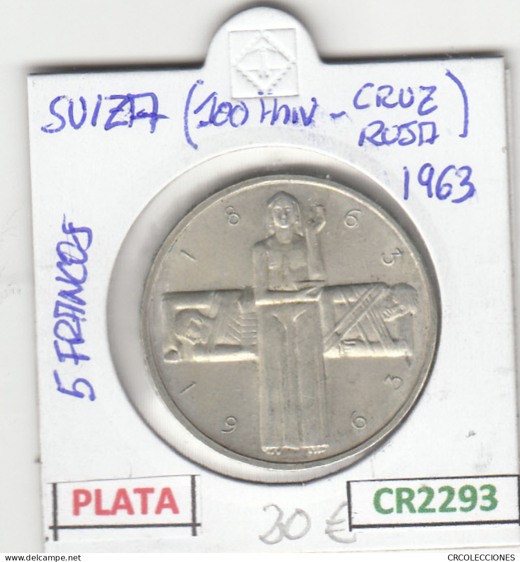 CR2293 MONEDA SUIZA 5 FRANCOS 1963 PLATA MBC+ - Otros – Europa