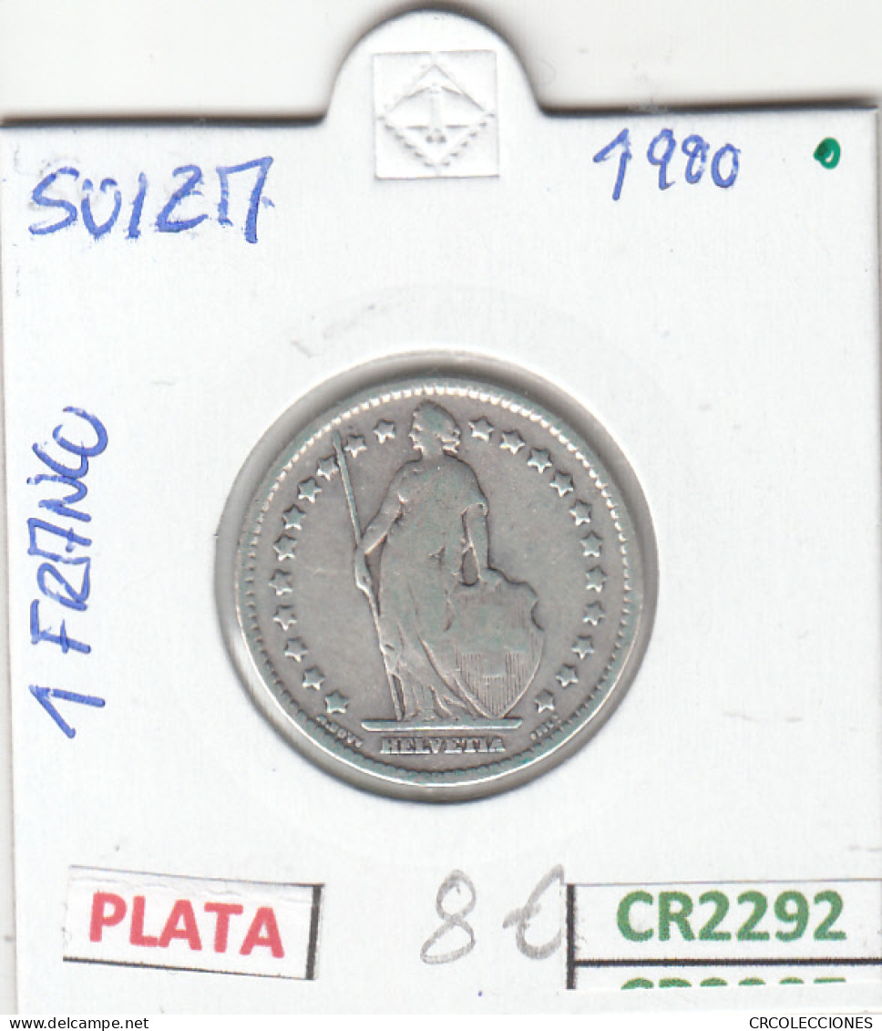 CR2292 MONEDA SUIZA 1 FRANCO 1900 PLATA MBC- - Other - Europe