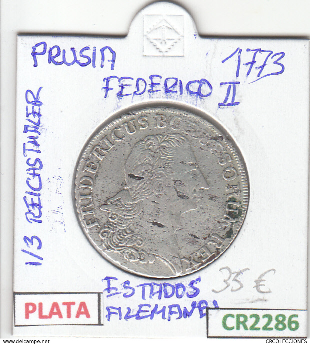 CR2286 MONEDA PRUSIA 1/3 REICHSTHALER 1773 PLATA BC - Other - Europe