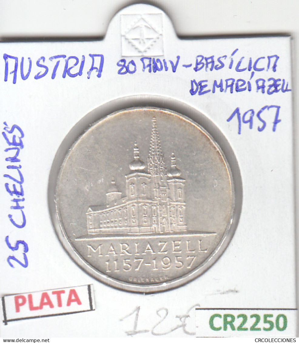 CR2250 MONEDA AUSTRIA 25 CHELINES 1957 PLATA EBC - Autres – Europe