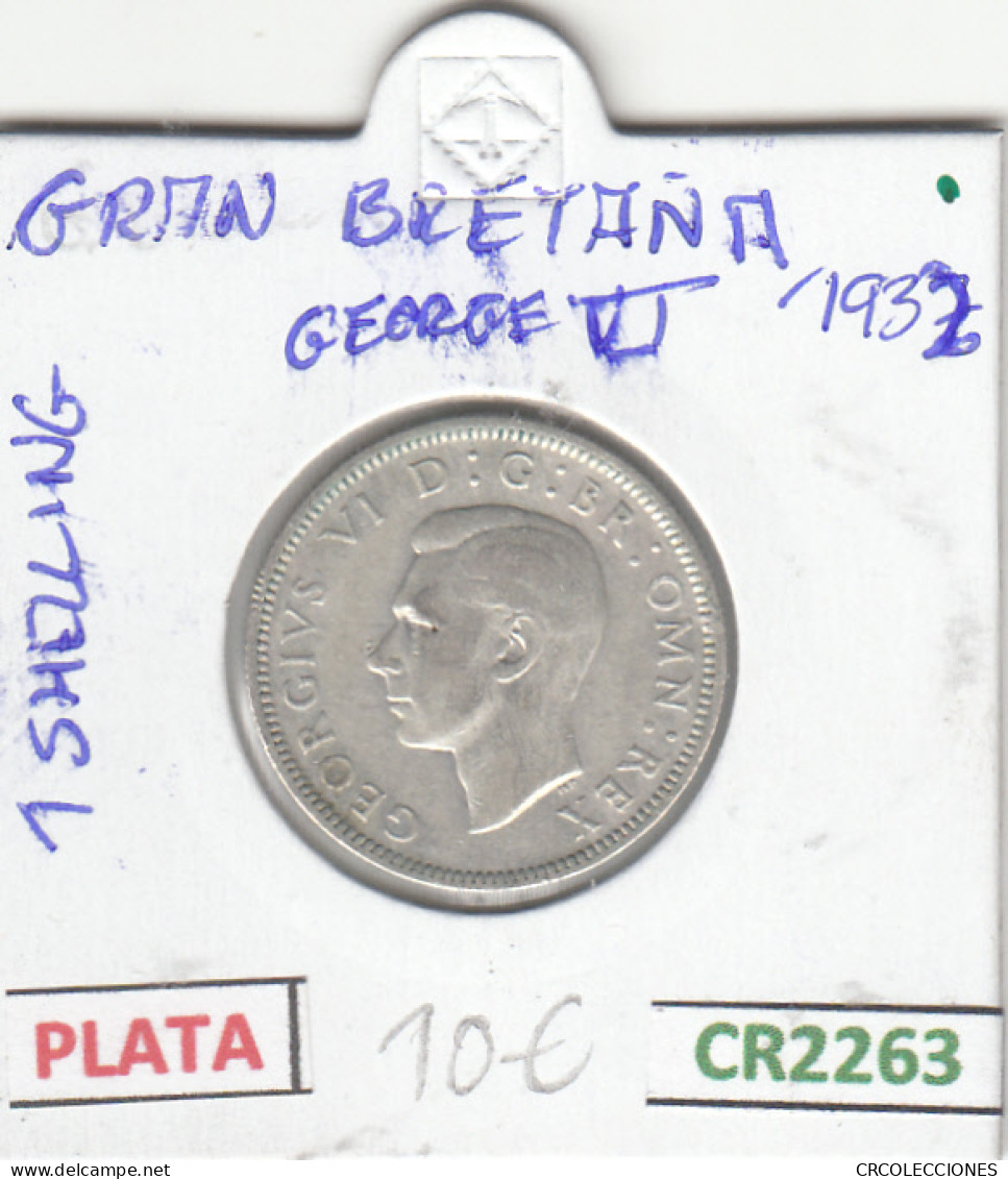 CR2263 MONEDA GRAN BRETAÑA 1 SHILLING 1932 PLATA MBC - Otros – Europa