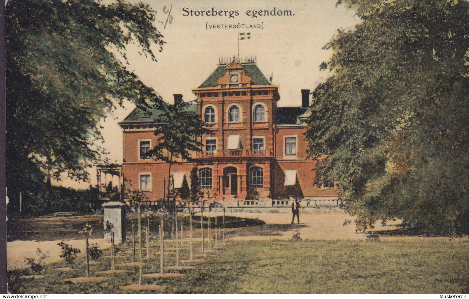 Sweden PPC Storebergs Egendom (Vestgötland) Förlag Albin Andersson, Lidköping. Ambulant Railway PLK 207A, 1910 (2 Scans) - Svezia