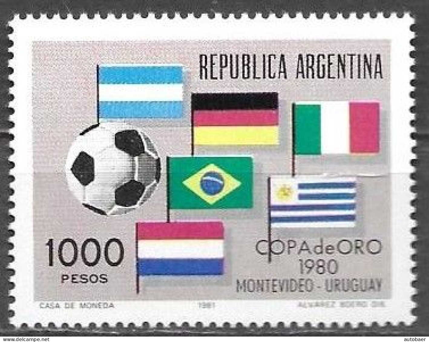 Argentina 1981 Copa De Oro 1980 Montevideo Uruguay Mi. 1502 MNH Postfrisch Neuf ** - Nuovi