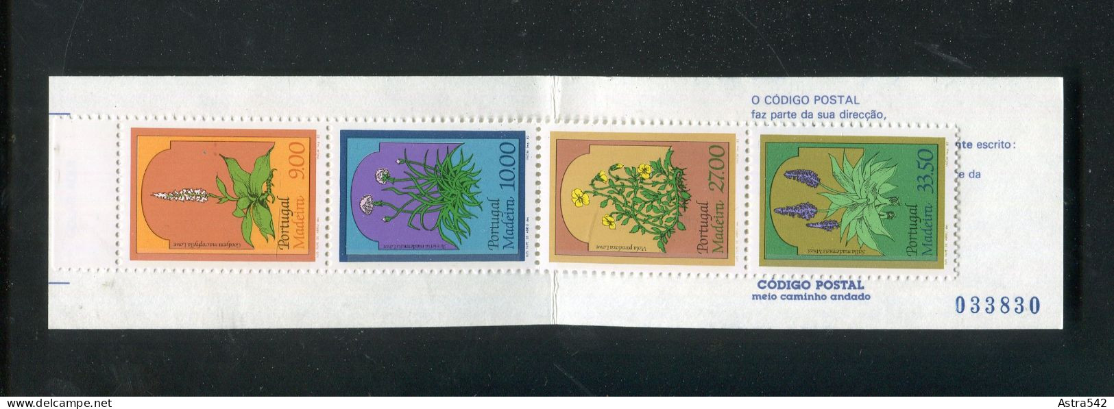 "PORTUGAL-MADEIRA" 1982, Markenheftchen Mi. MH 2 "Blumen" ** (A2026) - Madeira