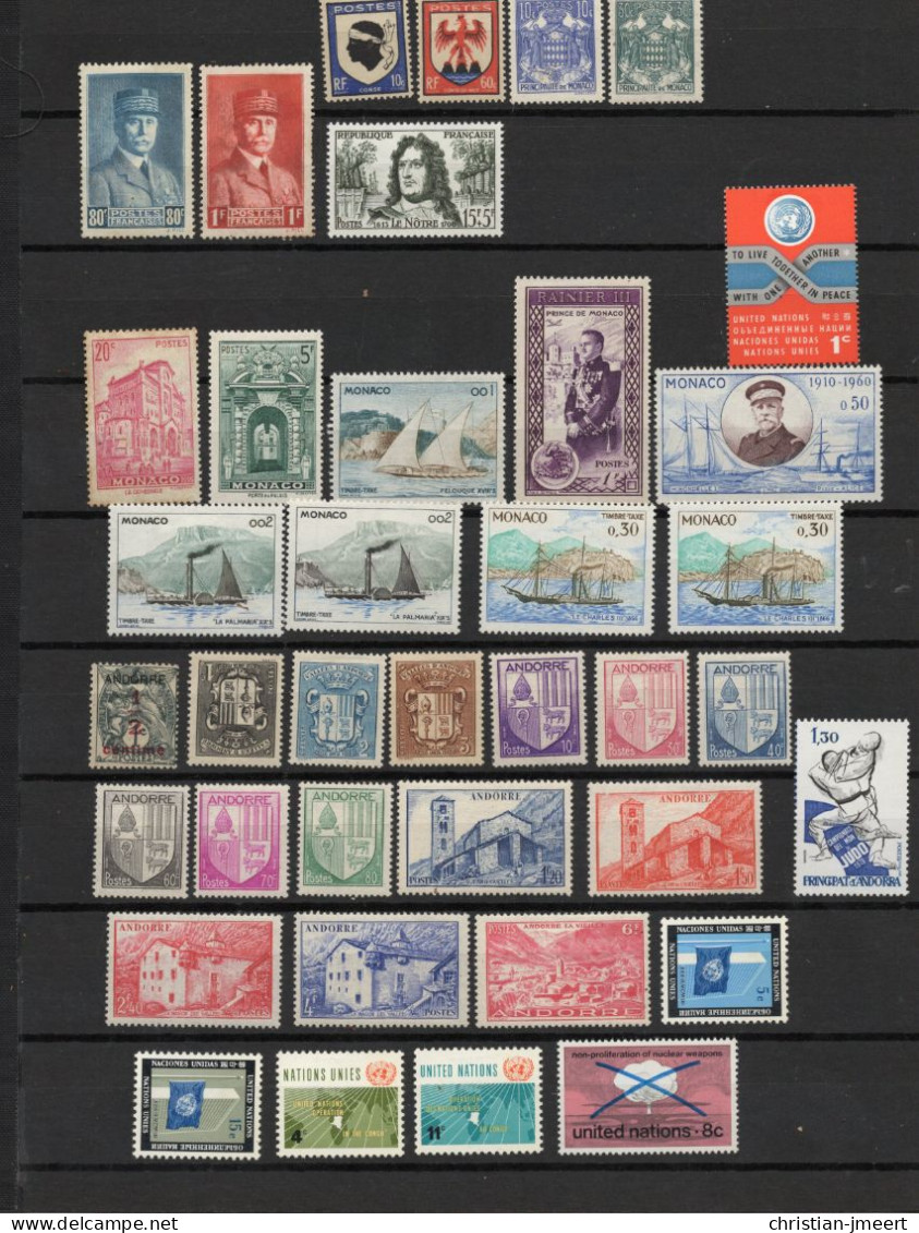 France-Monaco-Andorre  Lot MNHXX/MHX - Collections (sans Albums)