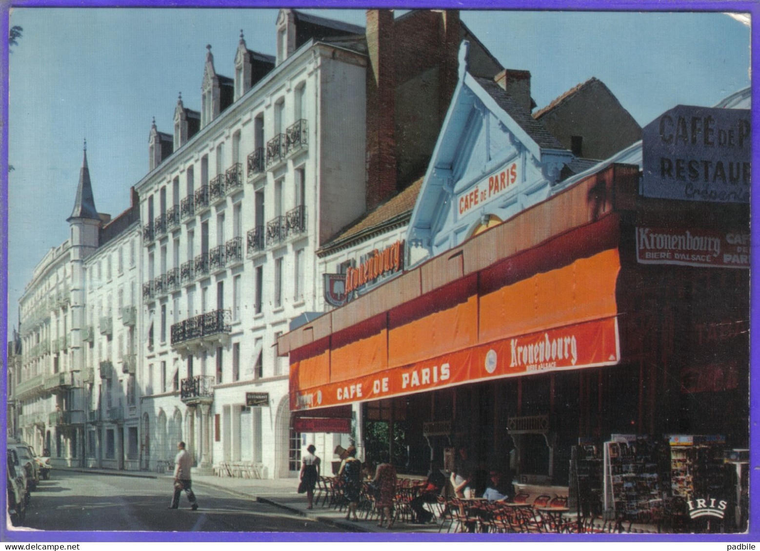 Carte Postale 03. Neris Les Bains  Café De Paris Très Beau Plan - Neris Les Bains