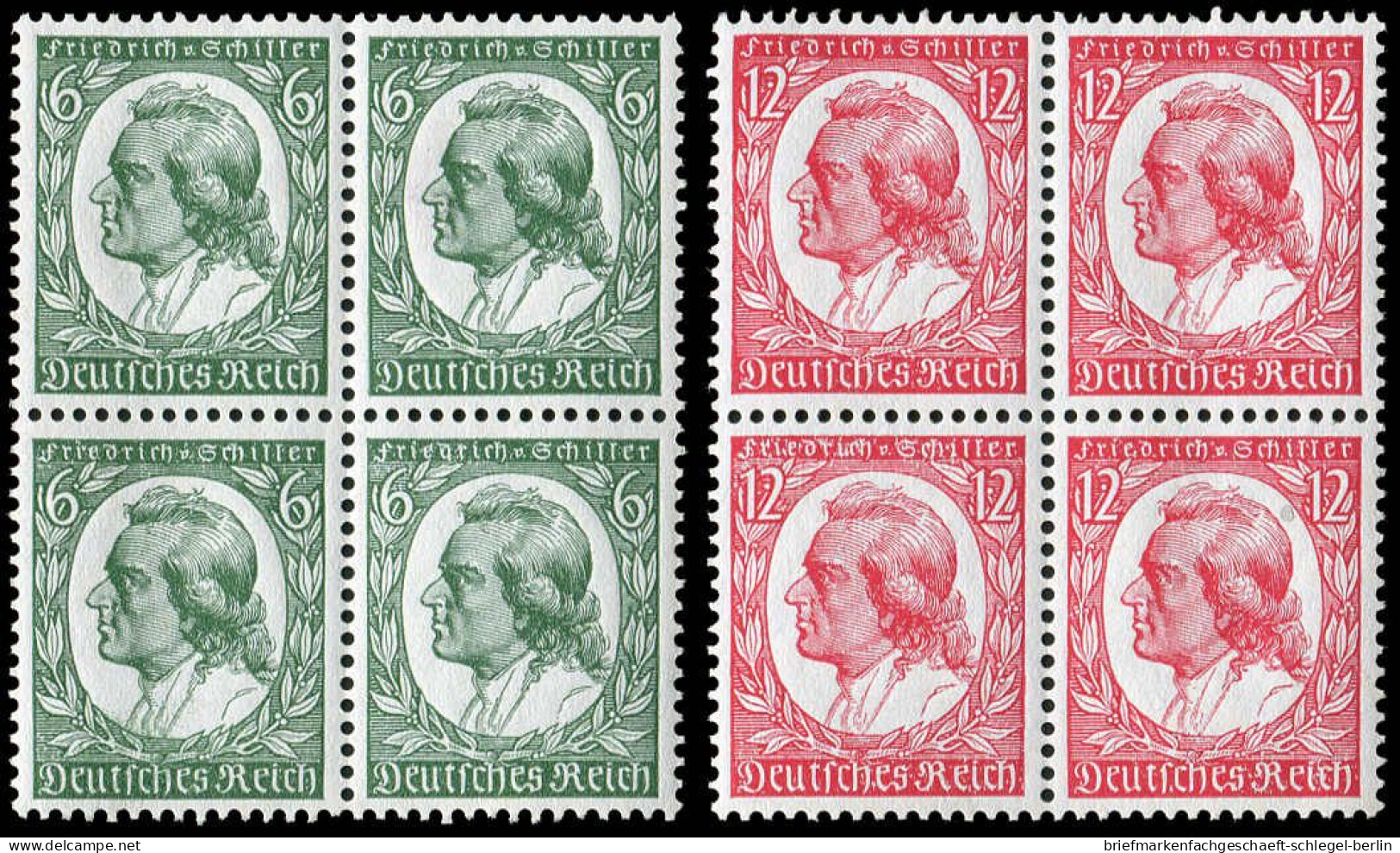 Deutsches Reich, 1934, 554-55, Postfrisch, Viererblock - Altri & Non Classificati